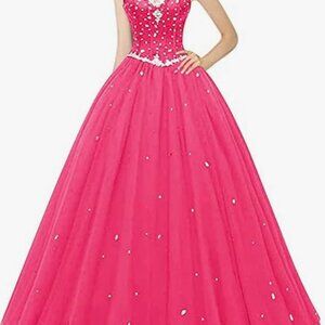 NEW WOMENS PLUS BALL GOWN SIZE 16+ COLOR HOT PINK (never worn)